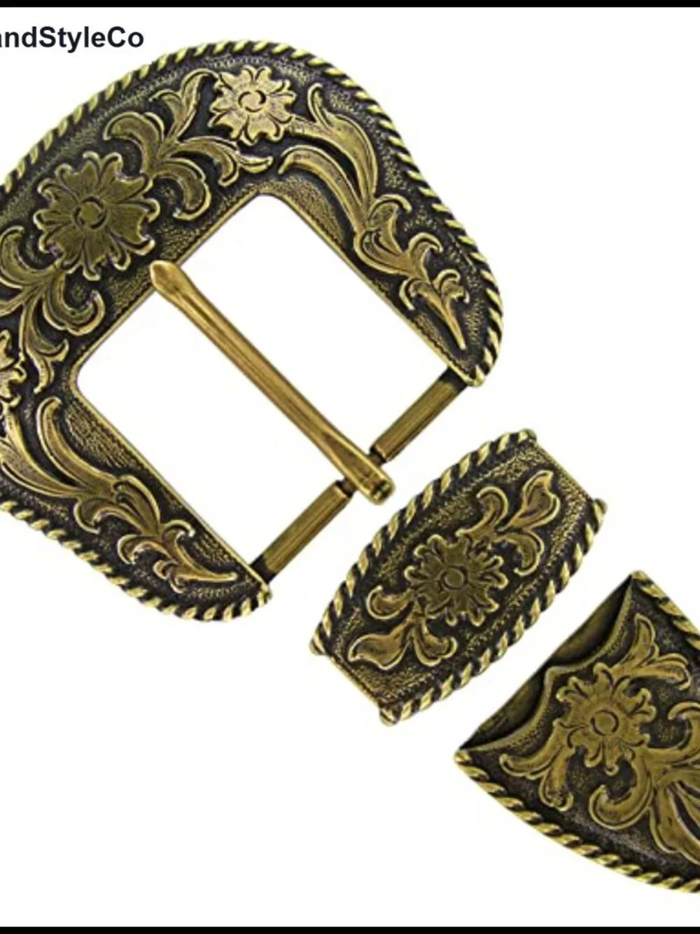 Western Floral Engraved Belt Buckle Set Fits 1.5 Inch Strap